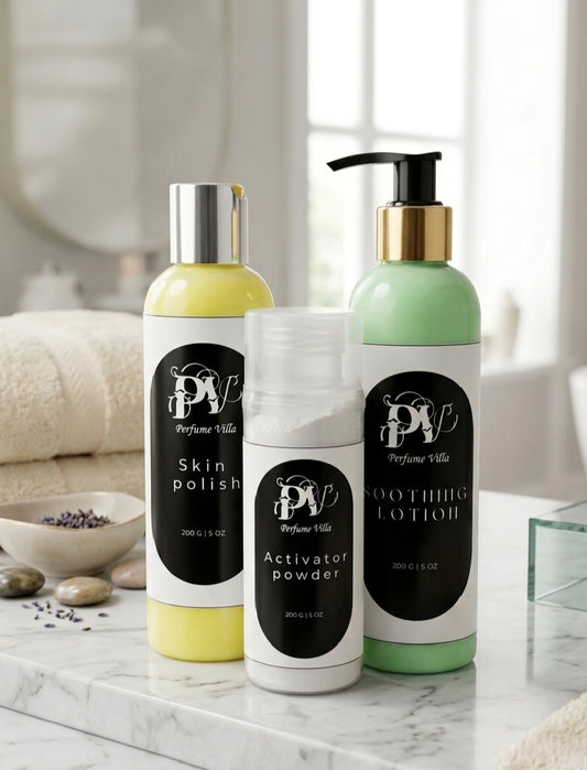 Skin Care 3-Step Facial Kit | Skin Polish + Activator Powder + Soothing Lotion |