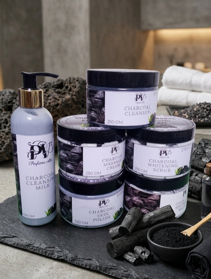 CHARCOAL Deep Cleansing Facial Kit | 6-Step Detox & Whitening Kit |