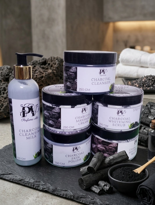 CHARCOAL Deep Cleansing Facial Kit | 6-Step Detox & Whitening Kit |